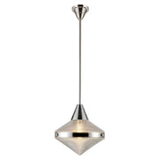 Willard 14-in Polished Nickel/Prismatic Glass 1 Light Pendant