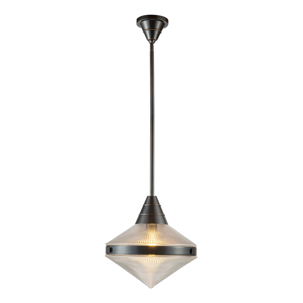 ALORA Lighting PD348114UBPG Pendant Light Fixture, UL Damp Rated, Urban Bronze/Prismatic Glass
