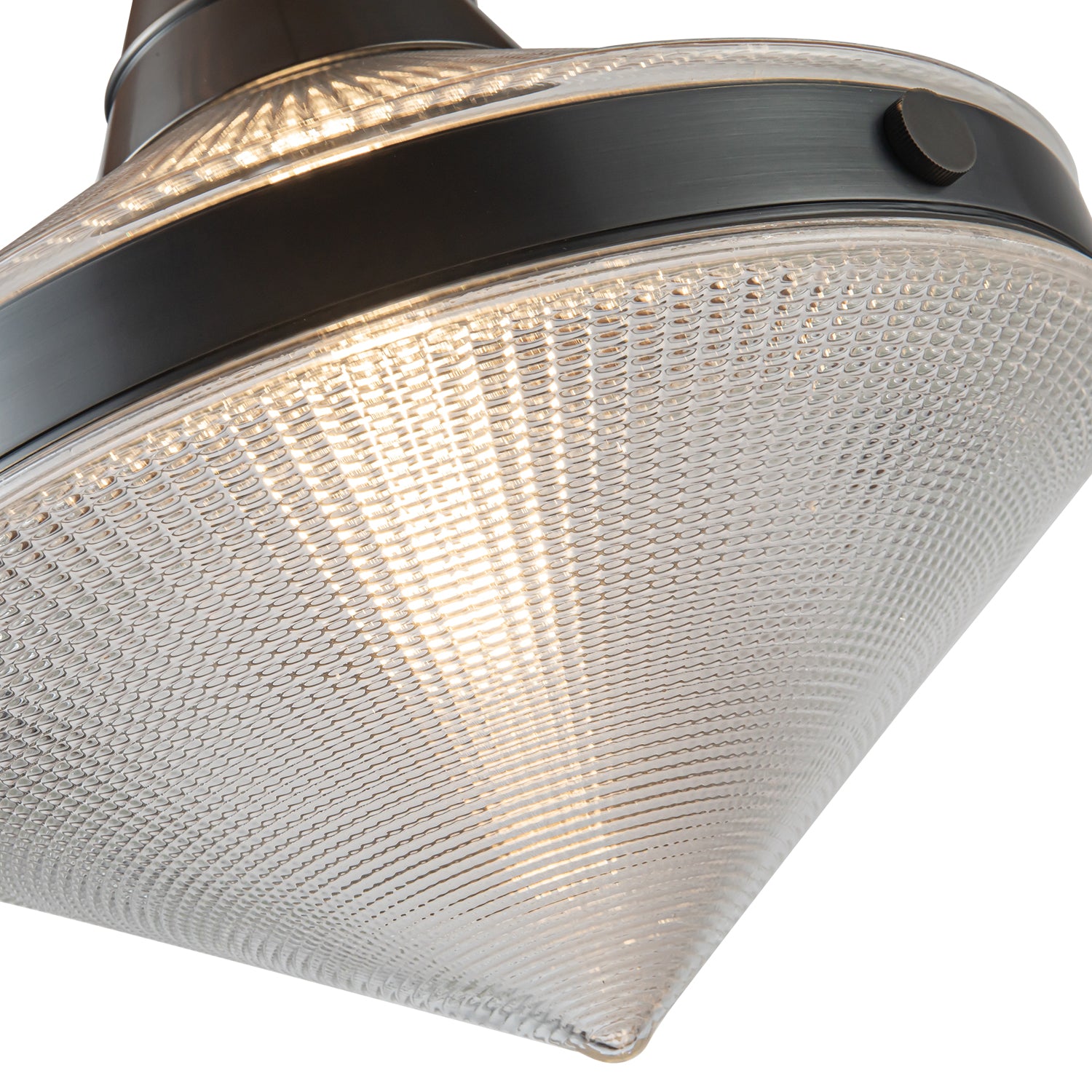 Willard 14-in Urban Bronze/Prismatic Glass 1 Light Pendant