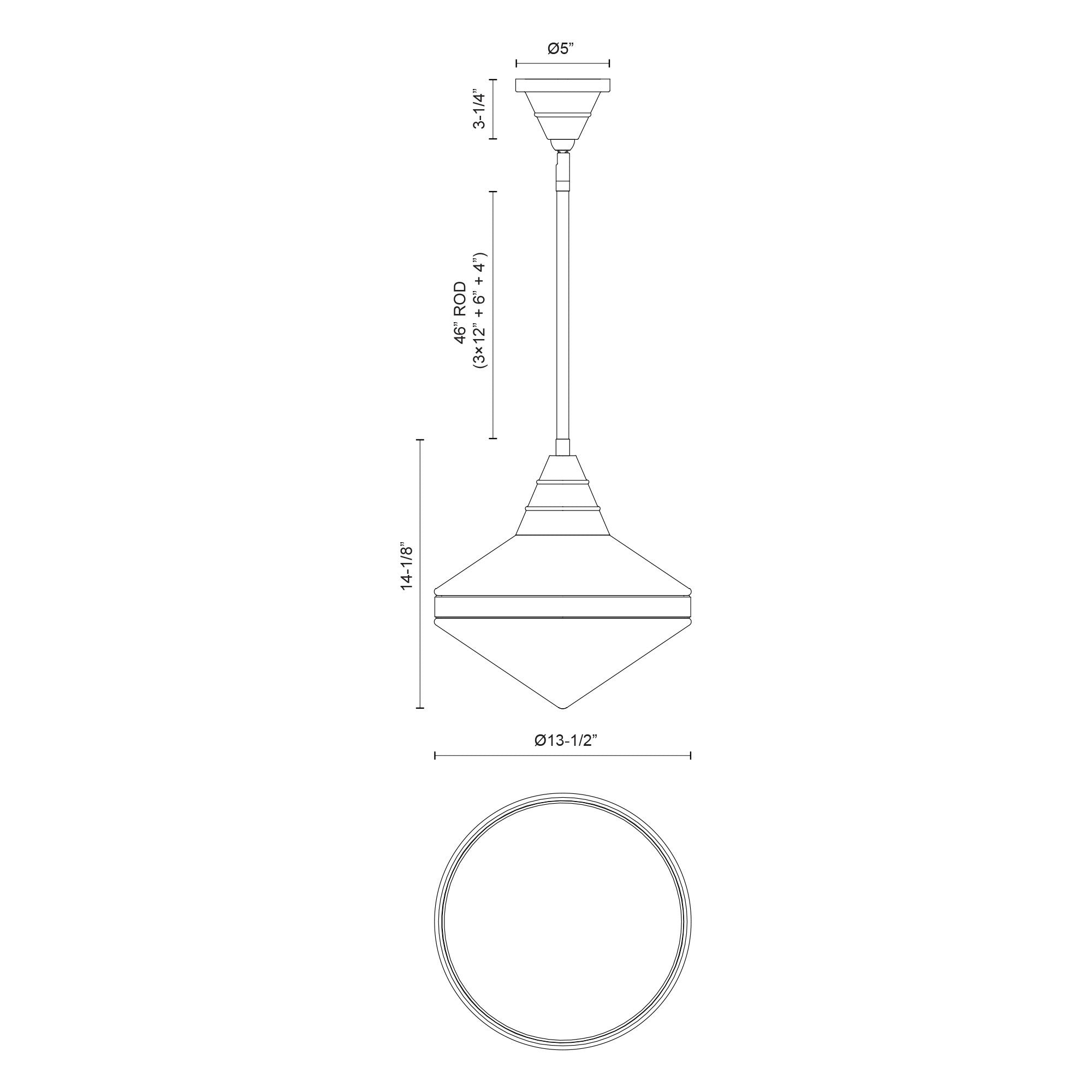 Willard 14-in Polished Nickel/Opal Matte Glass 1 Light Pendant