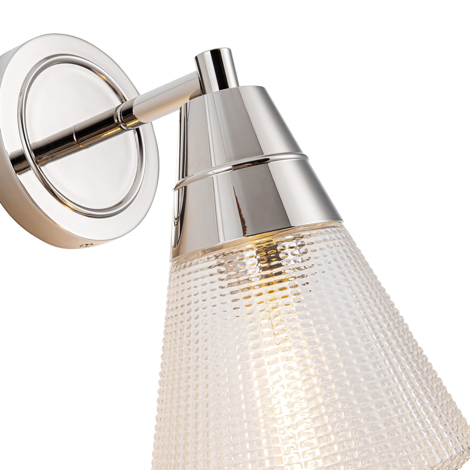 Willard 6-in Polished Nickel/Prismatic Glass 1 Light Wall/Vanity