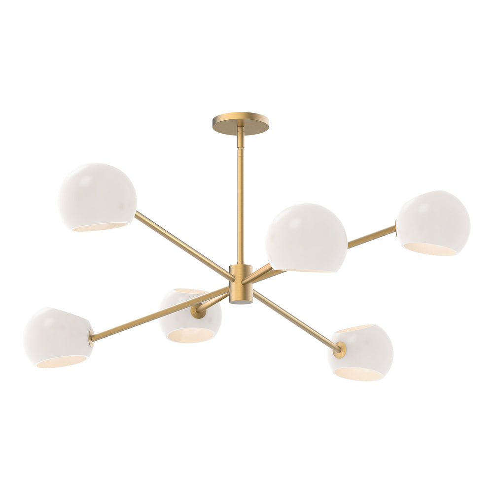 ALORA MOOD Lighting CH548637BGOP Chandeliers, Brushed Gold/Opal Matte Glass
