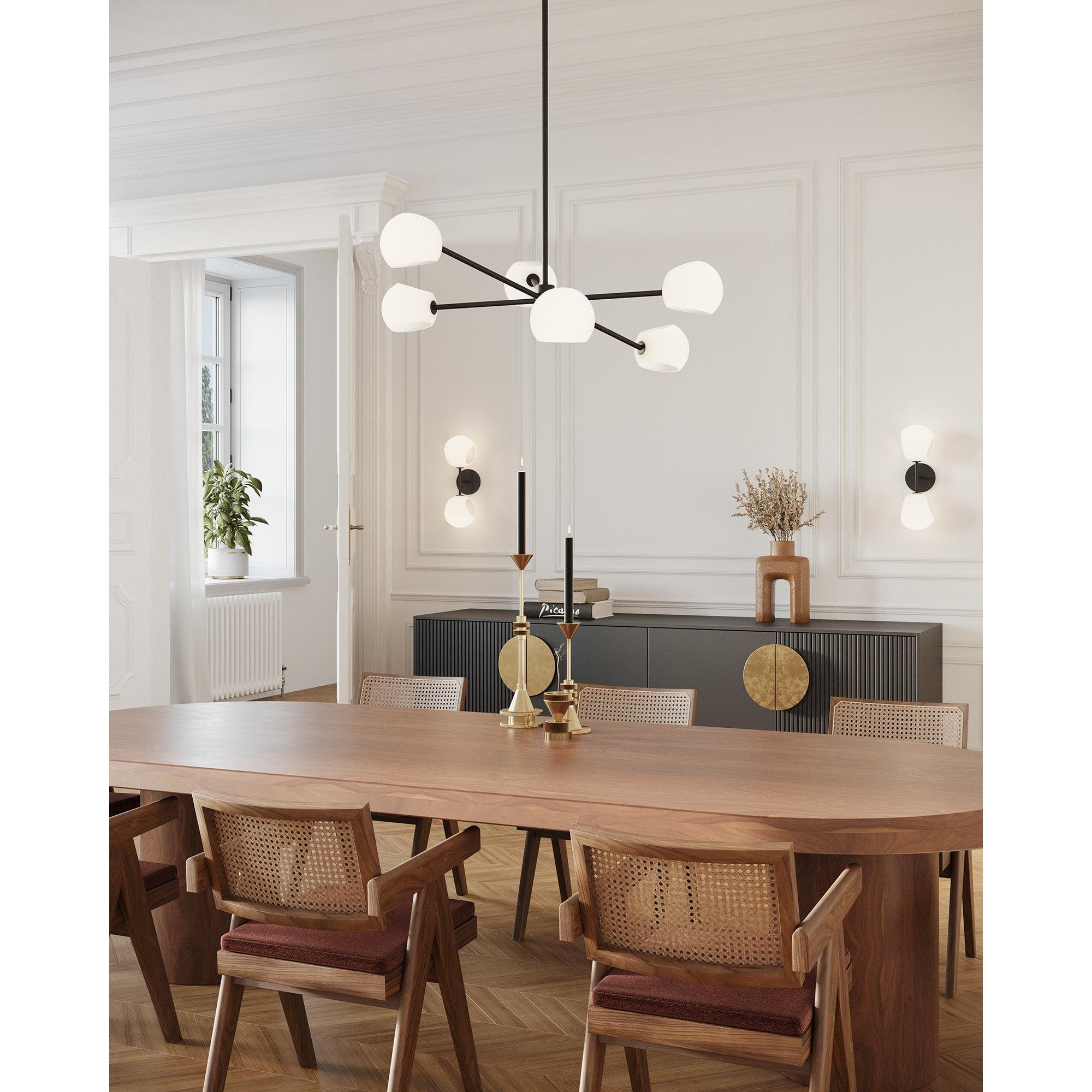 Willow 17-in Matte Black/Opal Matte Glass 2 Lights Wall/Vanity