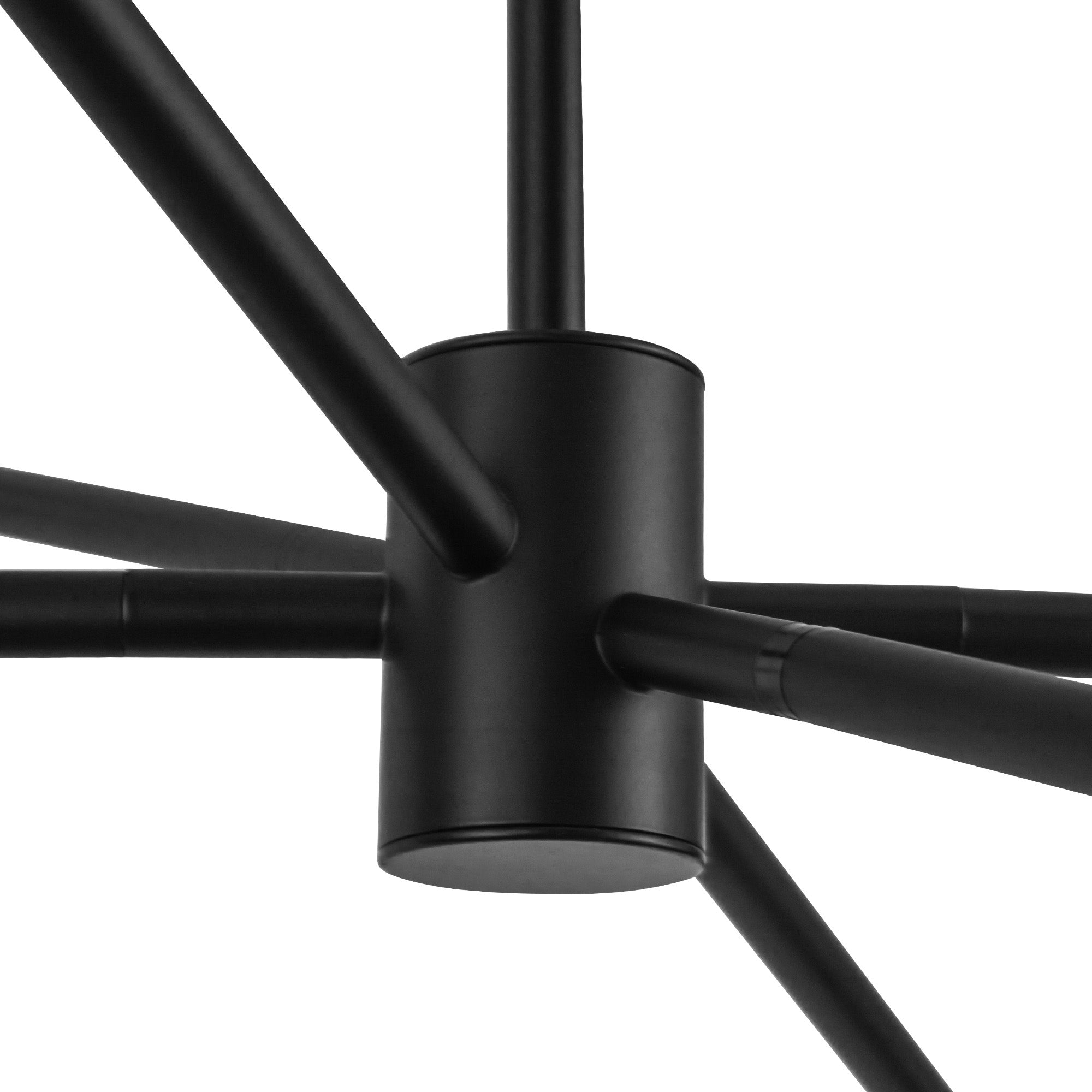 Willow 37-in Matte Black/Smoked Solid Glass 6 Lights Chandeliers