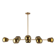 Alora Mood Willow LP548848 Brushed Gold/Copper Glass 8 Lights Linear Pendant, 480W, UL Damp Rated