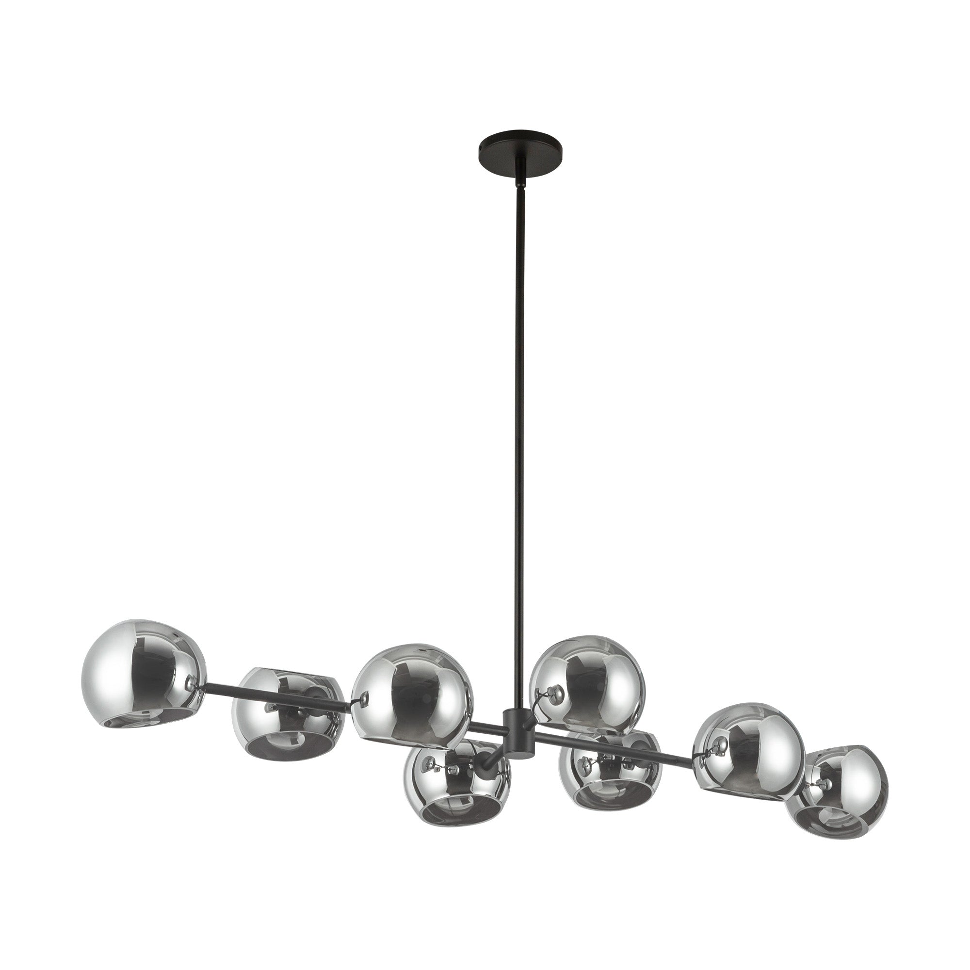 Willow 48-in Matte Black/Smoked Solid Glass 8 Lights Linear Pendant