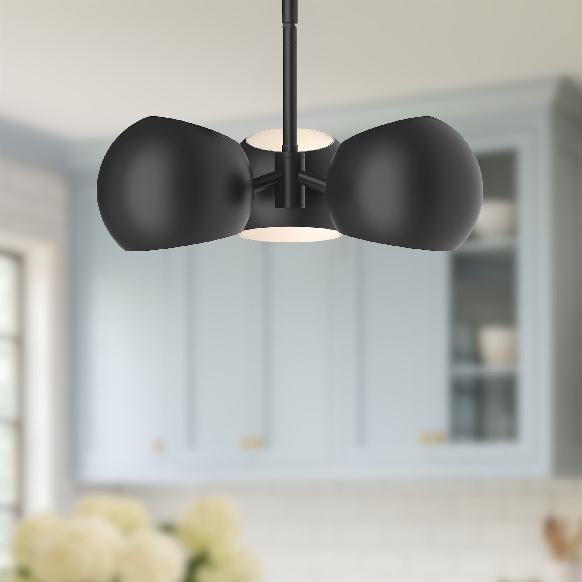 Willow 16-in Matte Black 3 Lights Pendant