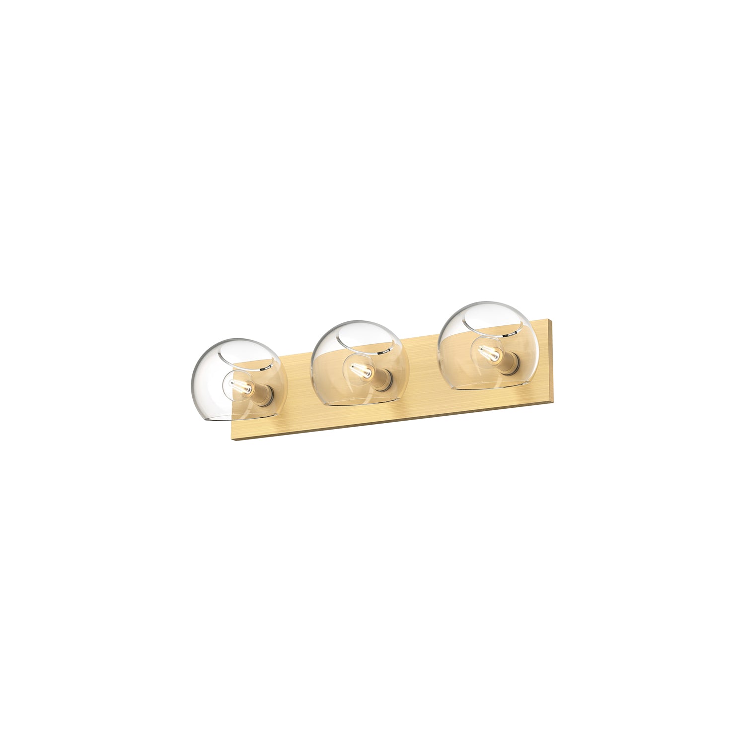 Willow 22-in Brushed Gold/Clear Glass 3 Lights Vanity