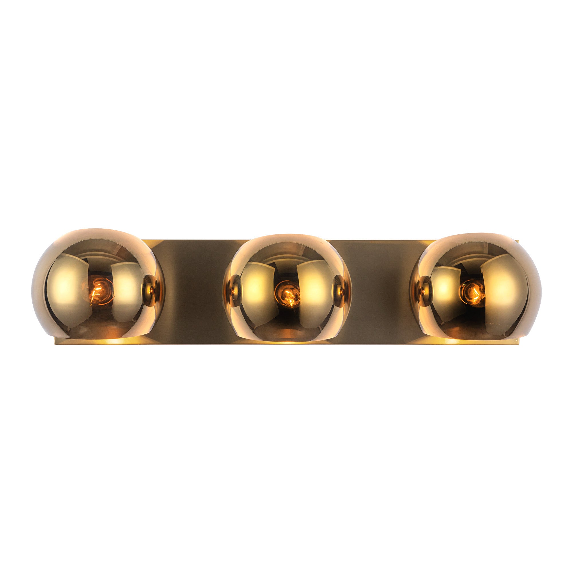 Willow 22-in Brushed Gold/Copper Glass 3 Lights Vanity