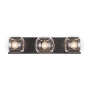 Willow 22-in Clear Glass/Matte Black 3 Lights Vanity