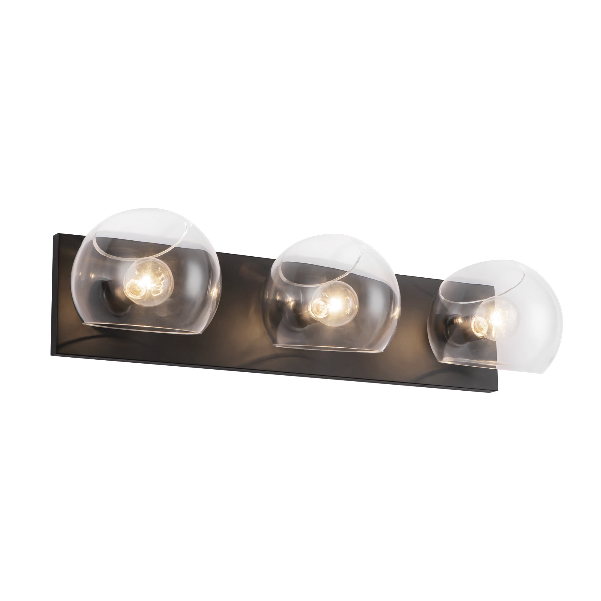 Willow 22-in Clear Glass/Matte Black 3 Lights Vanity