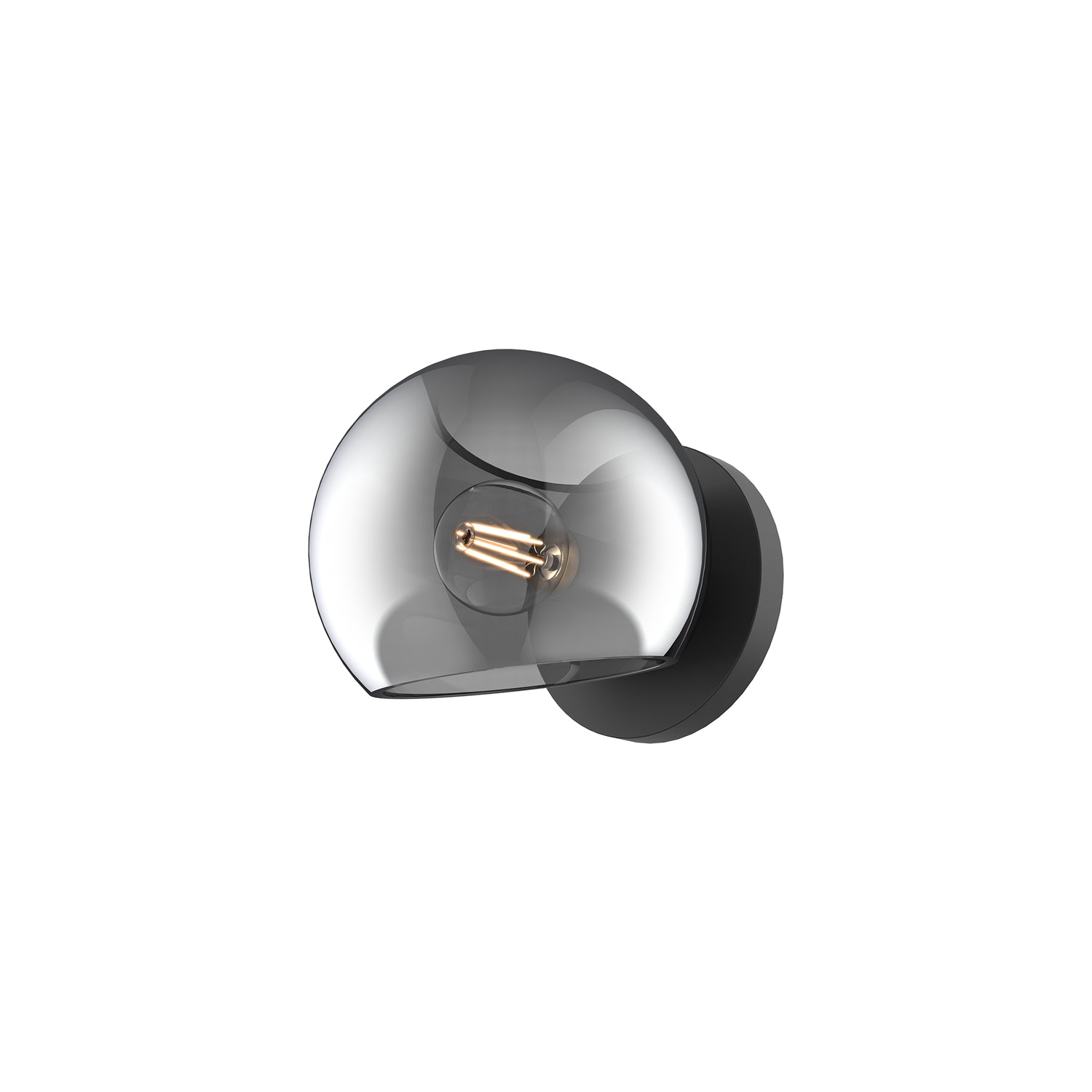 Willow 6-in Matte Black/Smoked Solid Glass 1 Light Wall/Vanity