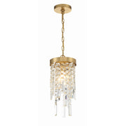 Crystorama Winfield WIN-210-GA-CL-MWP – 7 Inch – 1 Light – Pendant Light – Antique Gold – Damp Rated