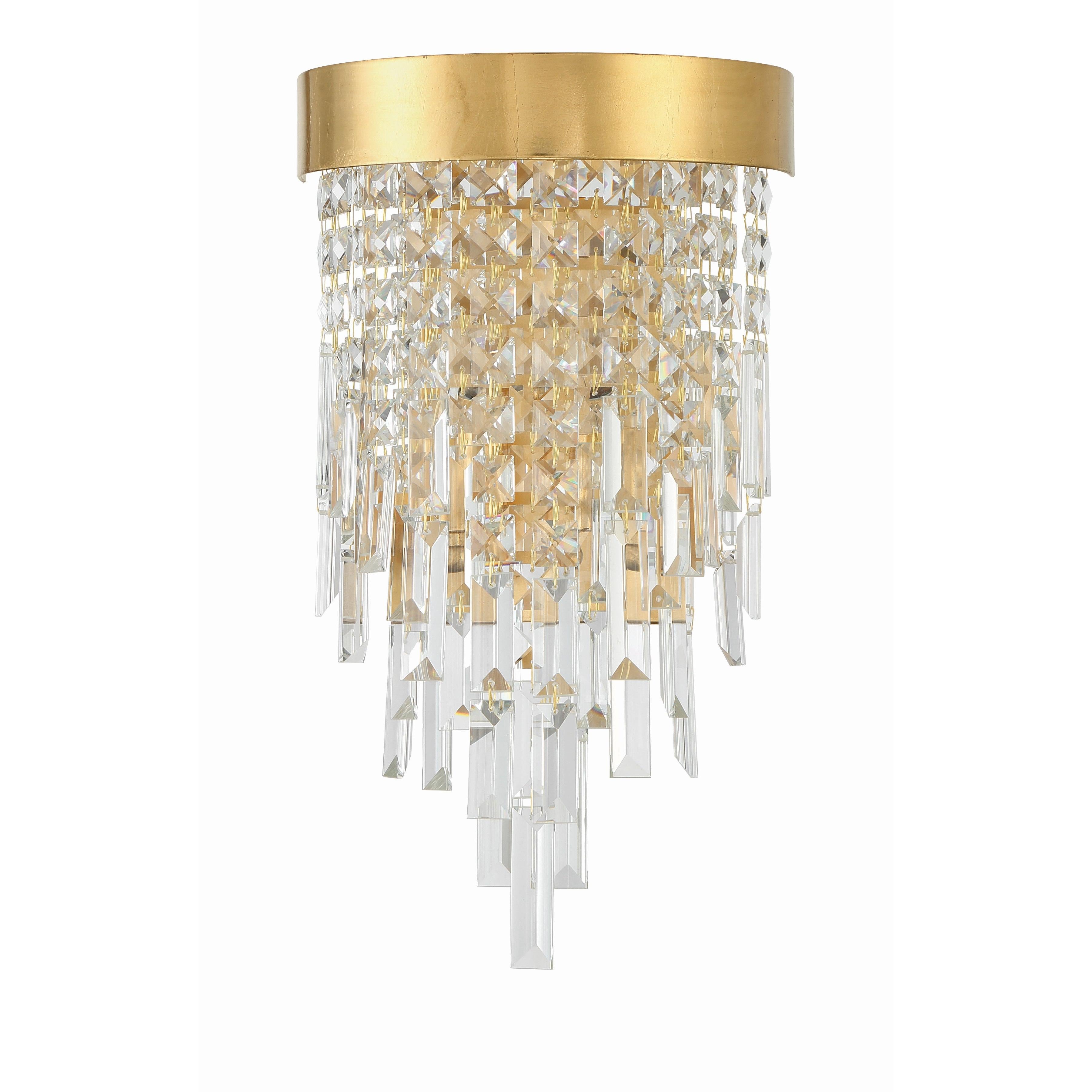 Crystorama Winfield WIN-212-GA-CL-MWP – 9.75 Inch – 2 Light – Sconce – Antique Gold – Damp Rated