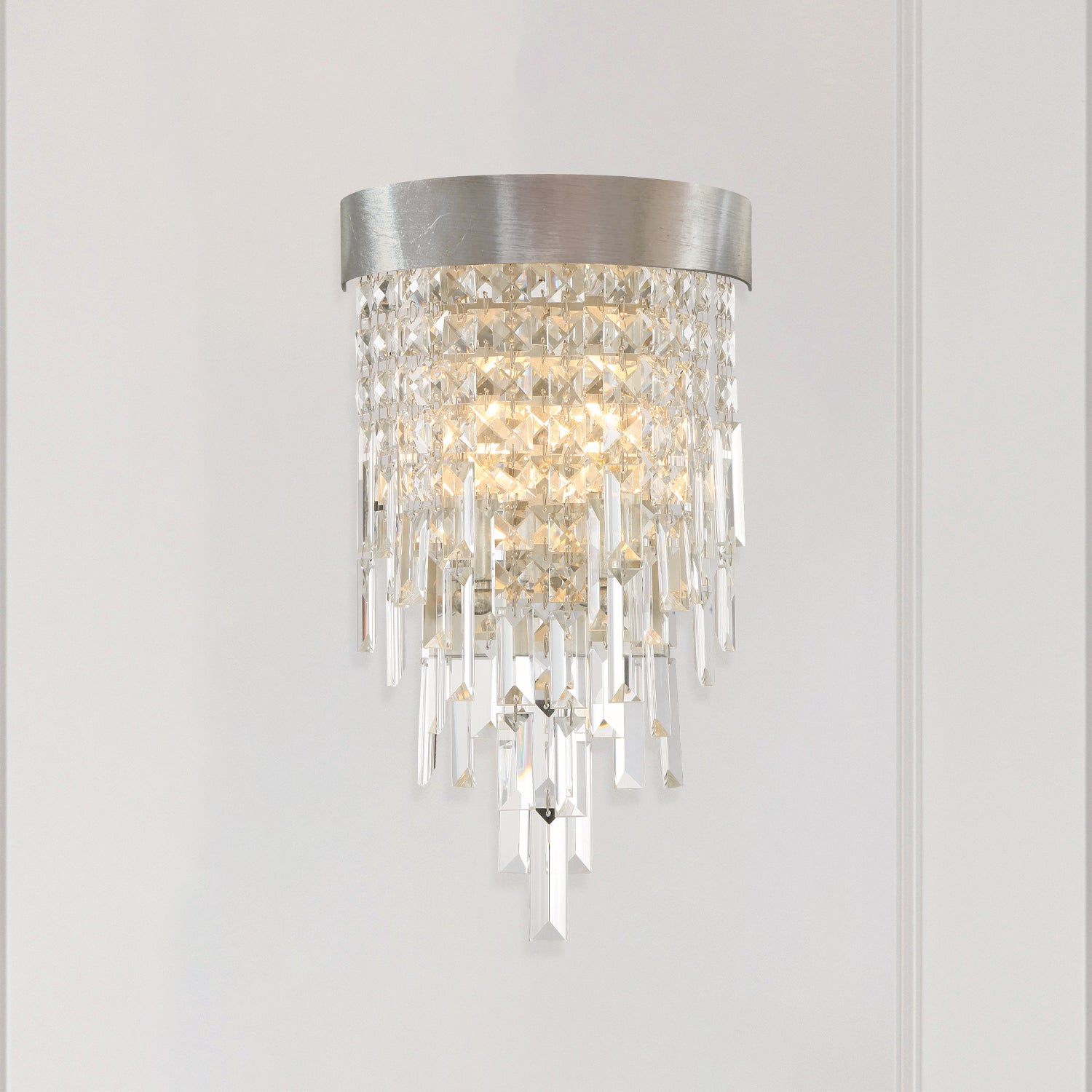 Crystorama Winfield WIN-212-SA-CL-MWP – 9.75 Inch – 2 Light – Sconce – Antique Silver – Damp Rated