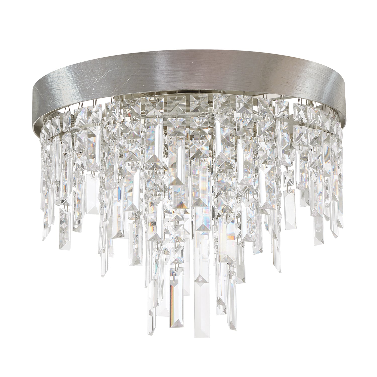 Crystorama Winfield WIN-213-SA-CL-MWP – 16 Inch – 4 Light – Semi Flush Mount Light – Antique Silver – Damp Rated