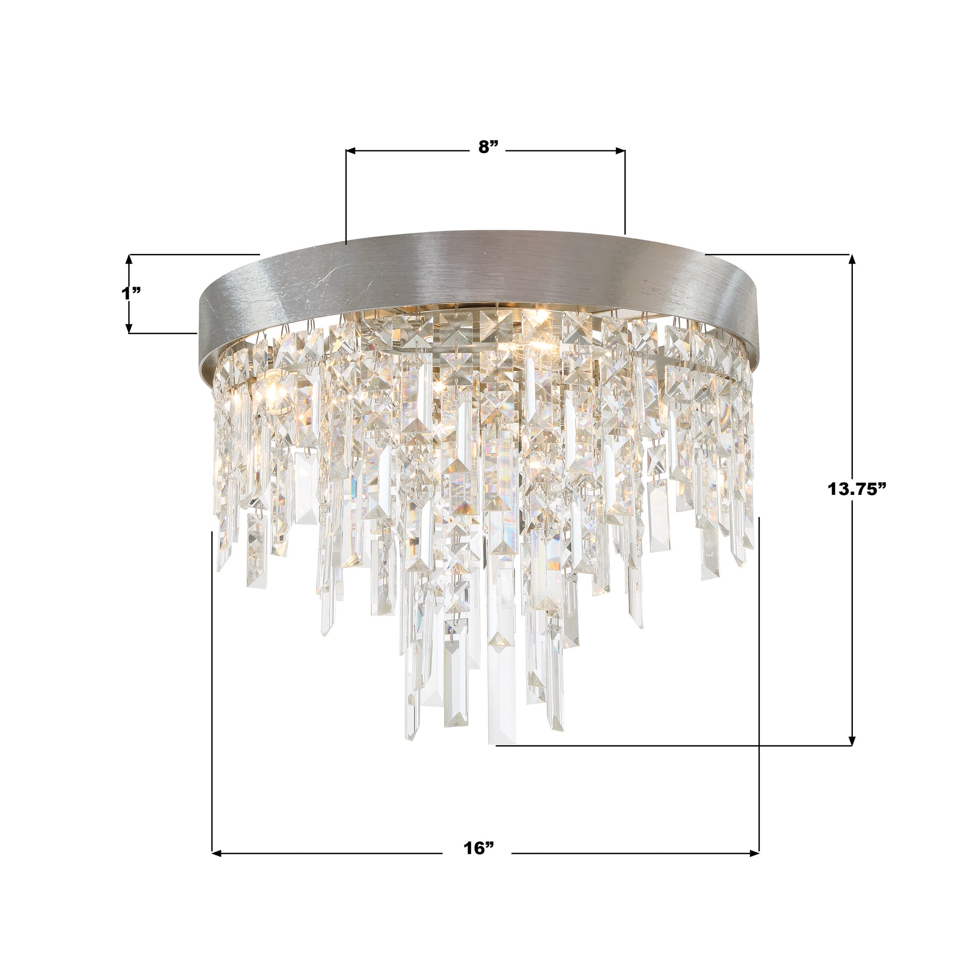 Crystorama Winfield WIN-213-SA-CL-MWP – 16 Inch – 4 Light – Semi Flush Mount Light – Antique Silver – Damp Rated