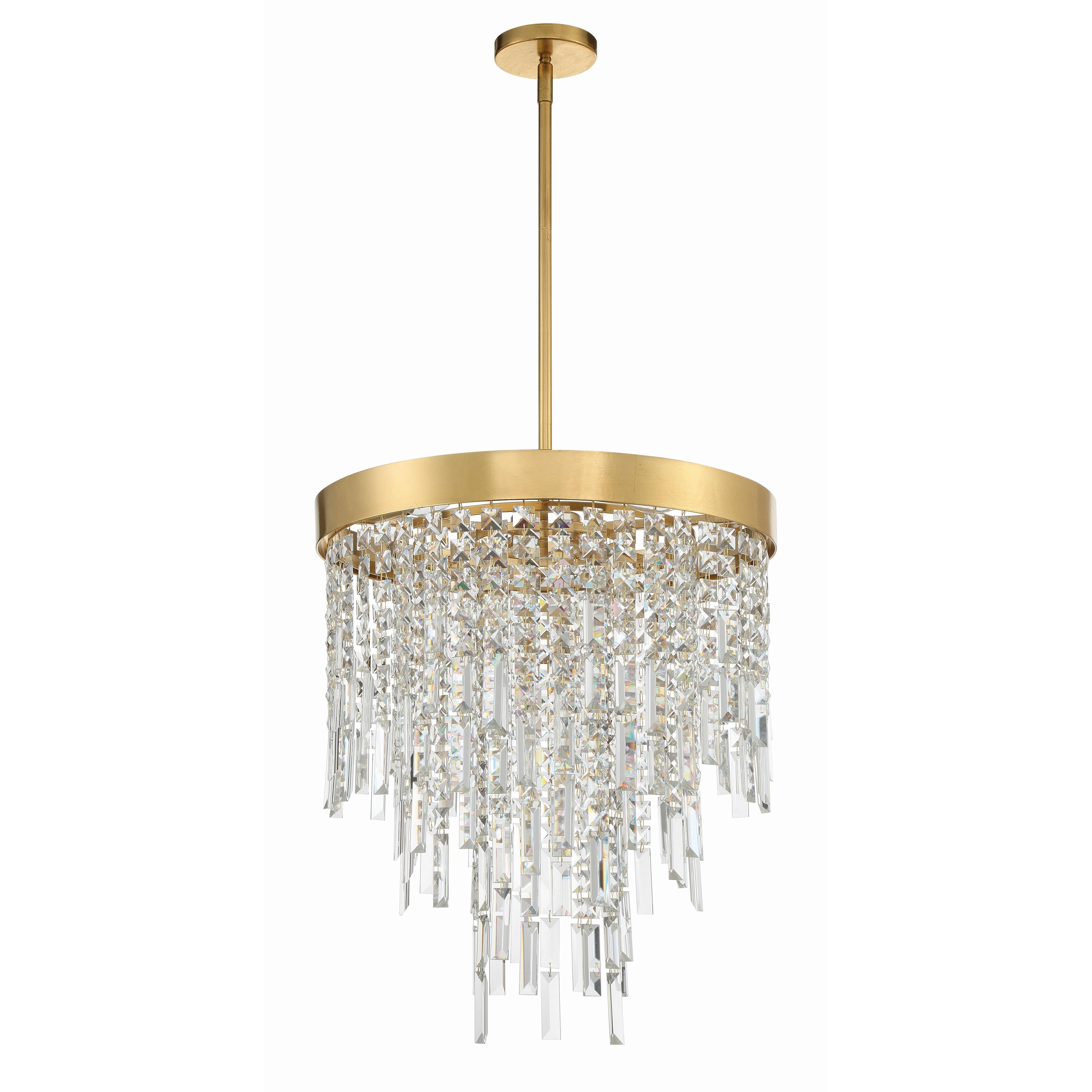 Crystorama Winfield WIN-215-GA-CL-MWP – 20 Inch – 5 Light – Chandelier – Antique Gold – Damp Rated