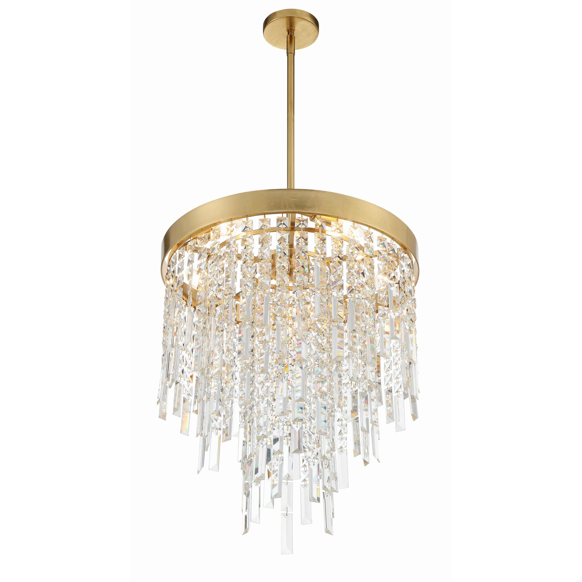 Crystorama Winfield WIN-215-GA-CL-MWP – 20 Inch – 5 Light – Chandelier – Antique Gold – Damp Rated