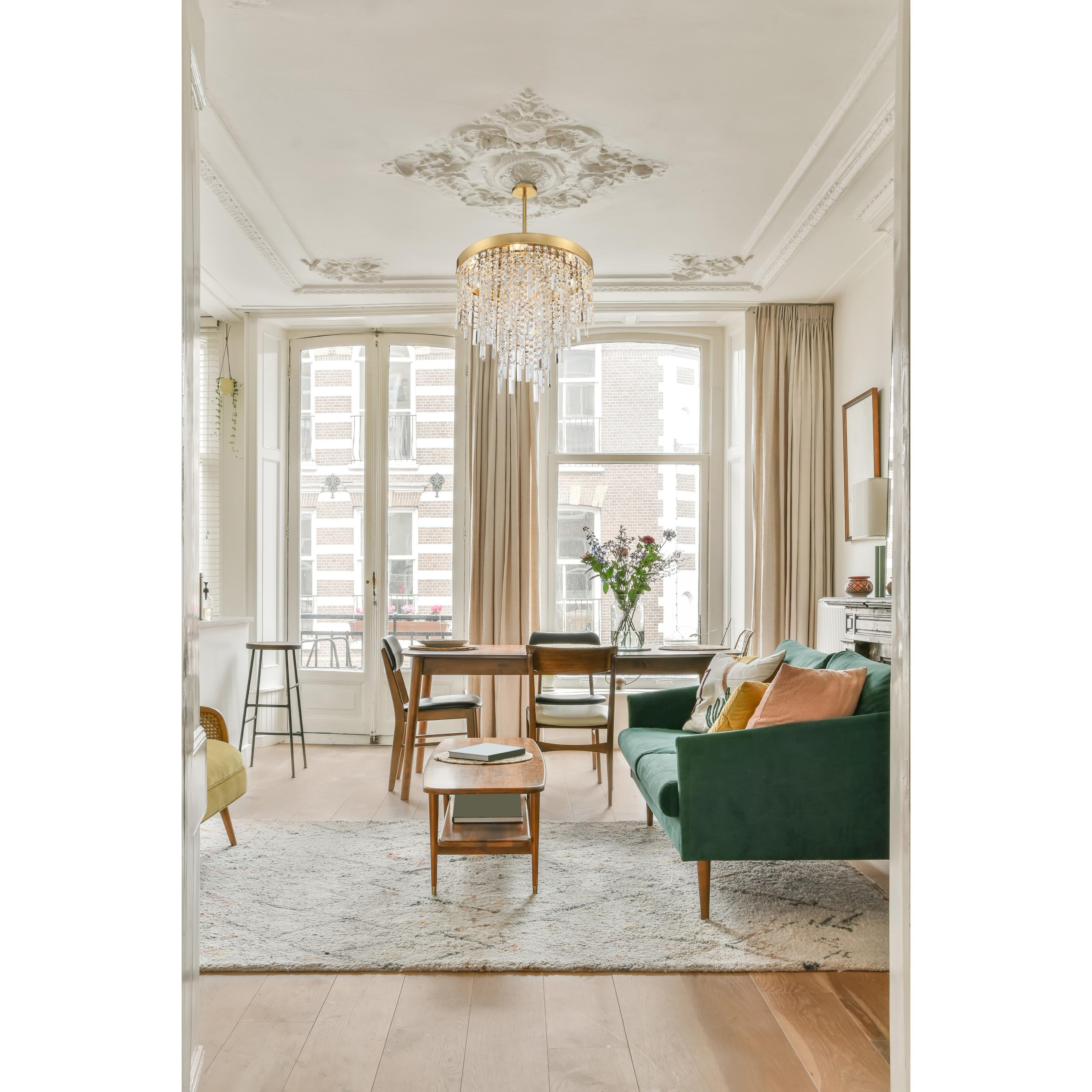 Crystorama Winfield WIN-215-GA-CL-MWP – 20 Inch – 5 Light – Chandelier – Antique Gold – Damp Rated