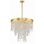 Crystorama Winfield WIN-216-GA-CL-MWP – 24 Inch – 6 Light – Chandelier – Antique Gold – Damp Rated