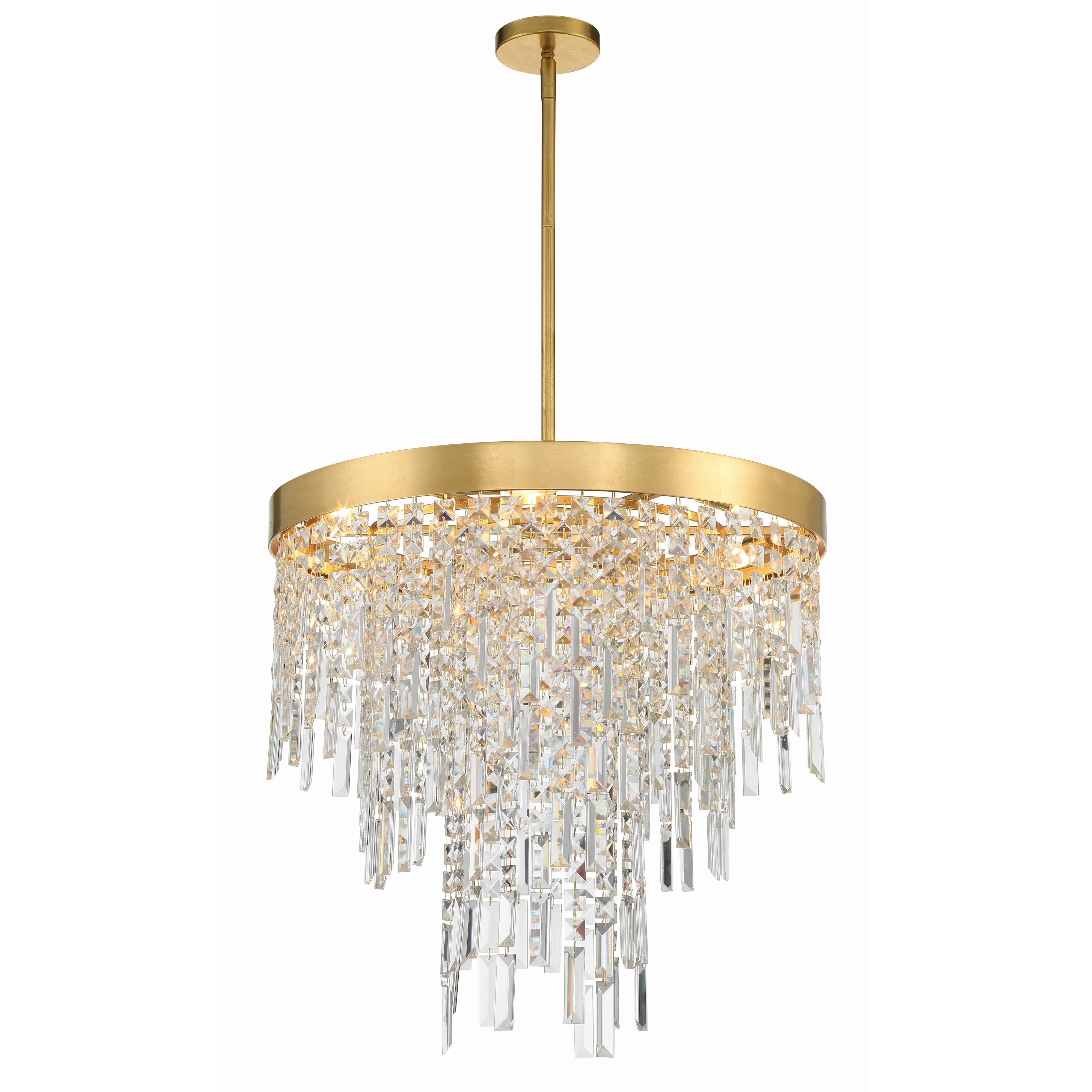 Crystorama Winfield WIN-216-GA-CL-MWP – 24 Inch – 6 Light – Chandelier – Antique Gold – Damp Rated