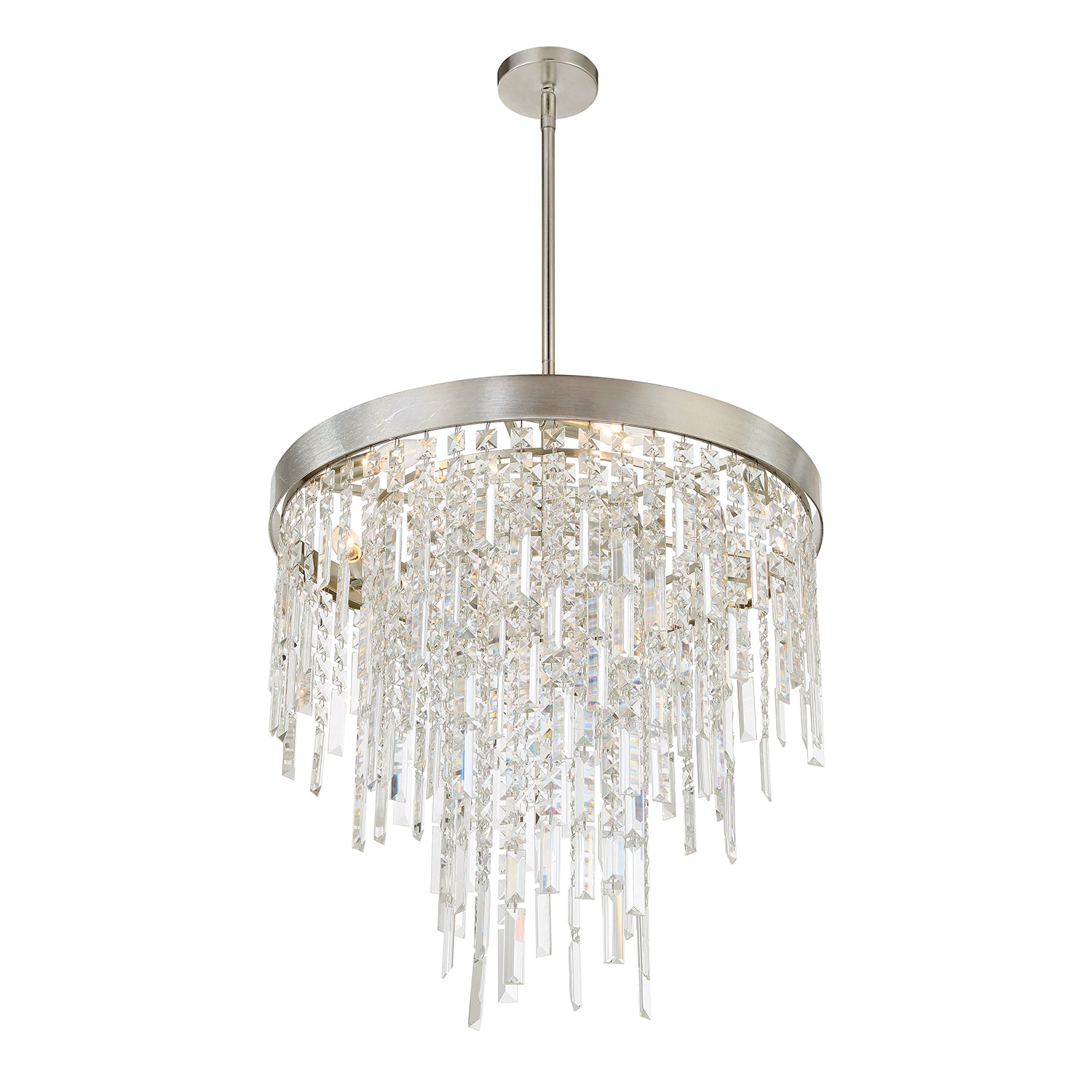 Crystorama Winfield WIN-216-SA-CL-MWP – 24 Inch – 6 Light – Chandelier – Antique Silver – Damp Rated