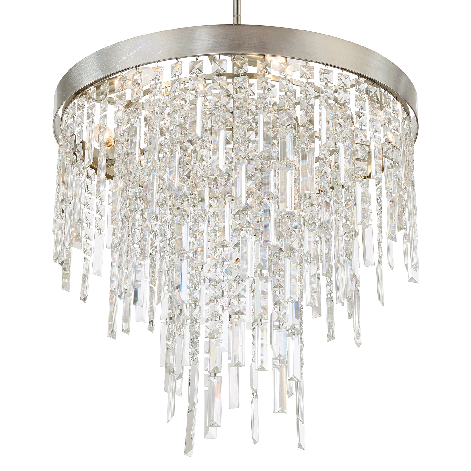 Crystorama Winfield WIN-216-SA-CL-MWP – 24 Inch – 6 Light – Chandelier – Antique Silver – Damp Rated