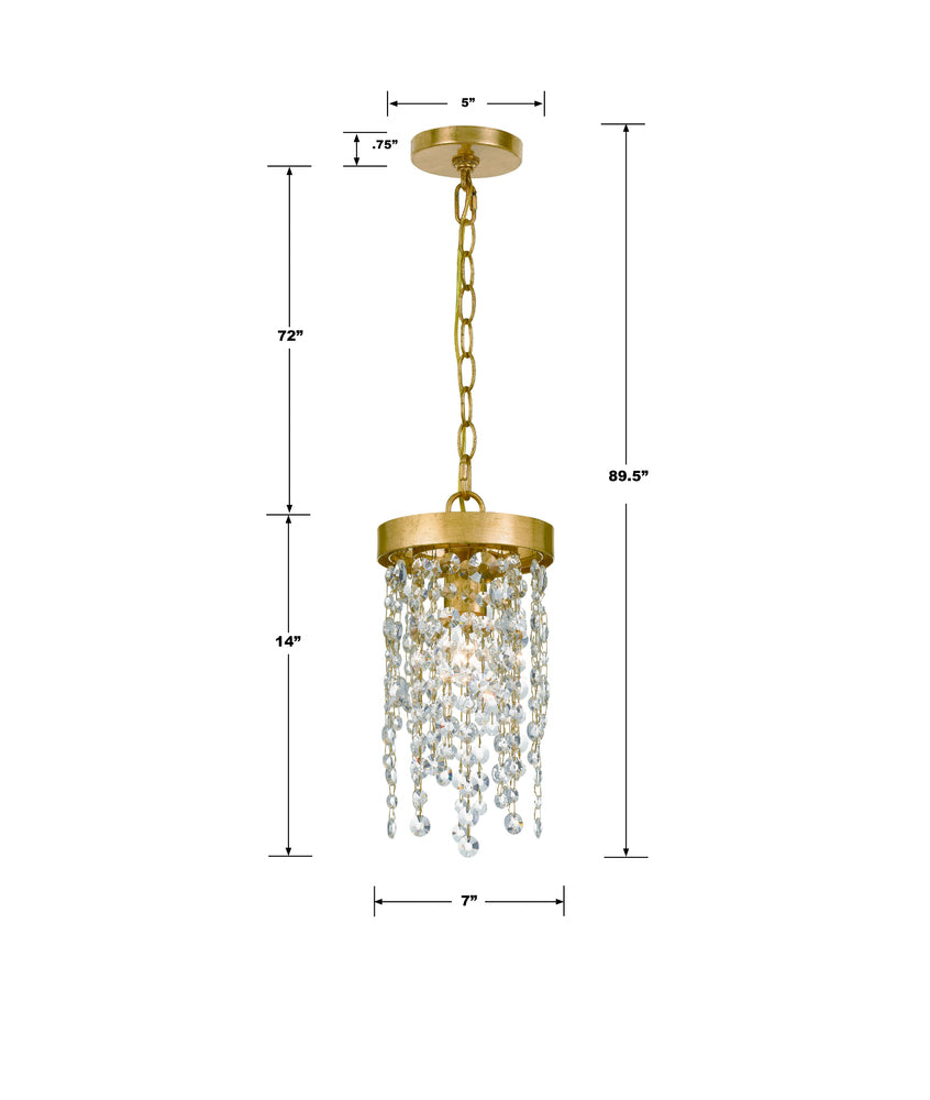 Crystorama WINHAM WIN-610-GA-CL-MWP Pendant Contemporary - Antique Gold