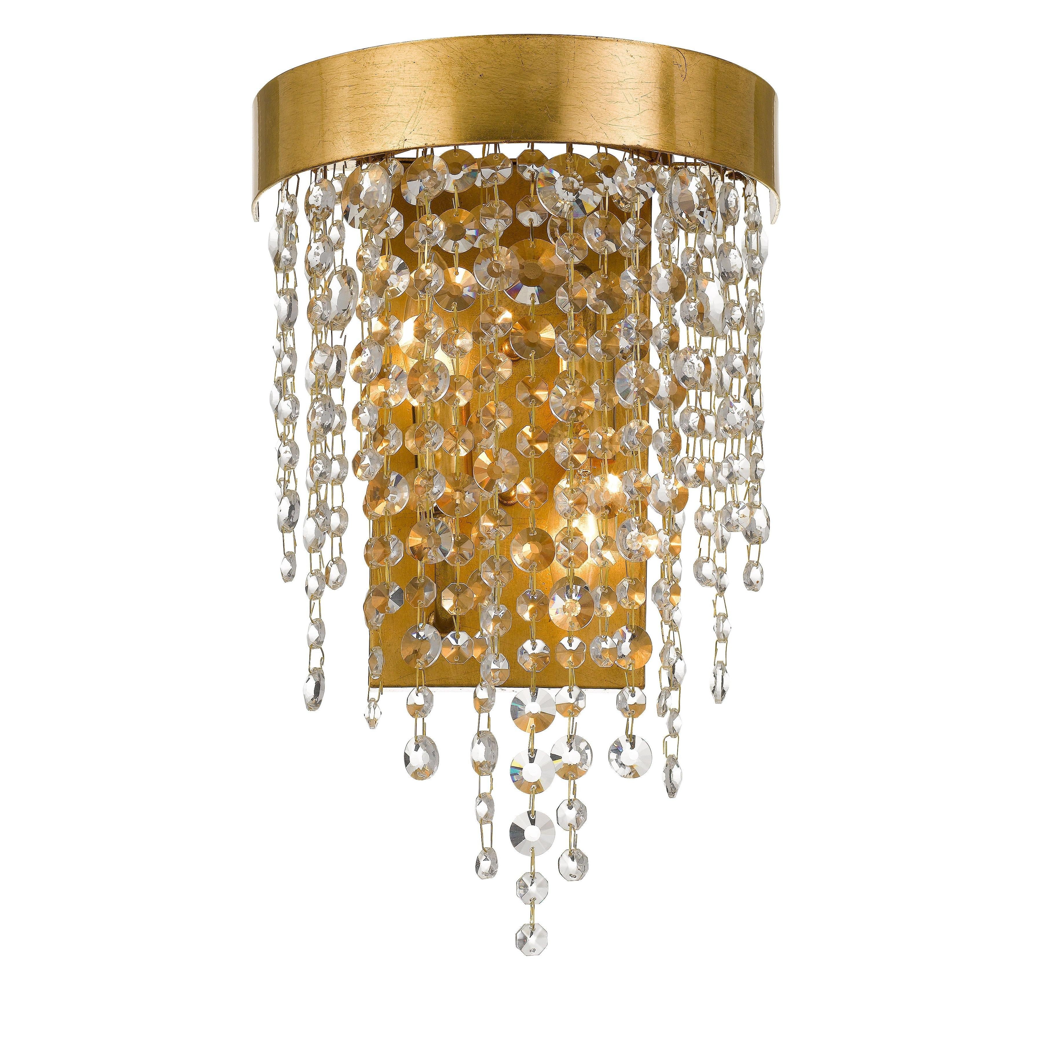 Crystorama Winham WIN-612-GA-CL-MWP – 9.5 Inch – 2 Light – Sconce – Clear Crystal – Antique Gold – Damp Rated