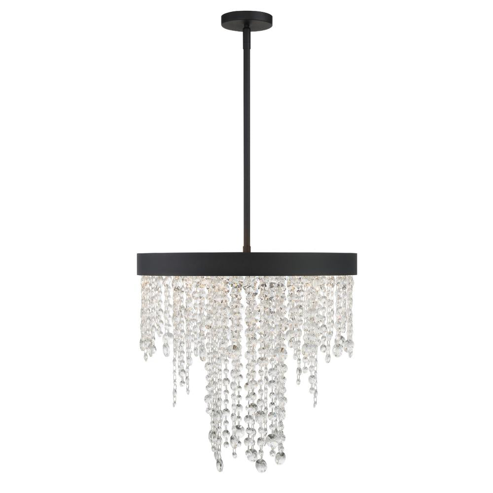 Crystorama WINHAM WIN-615-BF-CL-MWP Chandelier Contemporary - Black Forged