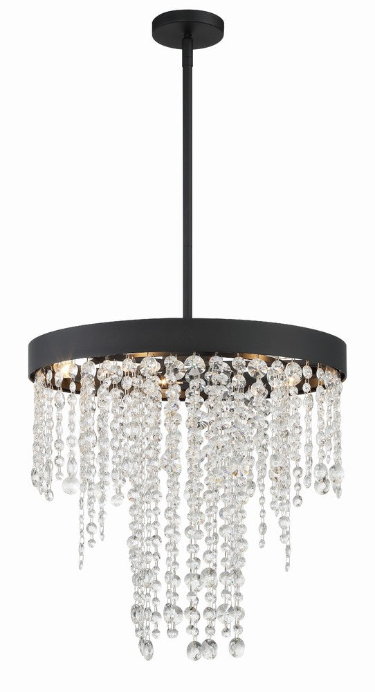 Crystorama WINHAM WIN-615-BF-CL-MWP Chandelier Contemporary - Black Forged