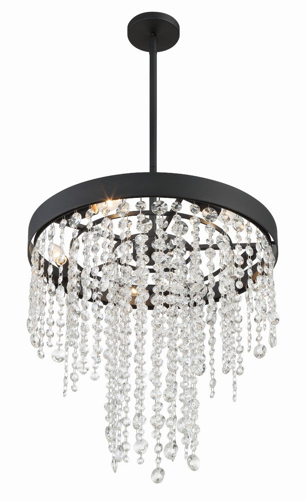 Crystorama WINHAM WIN-615-BF-CL-MWP Chandelier Contemporary - Black Forged