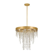 Crystorama Winham WIN-615-GA-CL-MWP – 20 Inch – 5 Light – Chandelier – Clear Crystal – Antique Gold – Damp Rated
