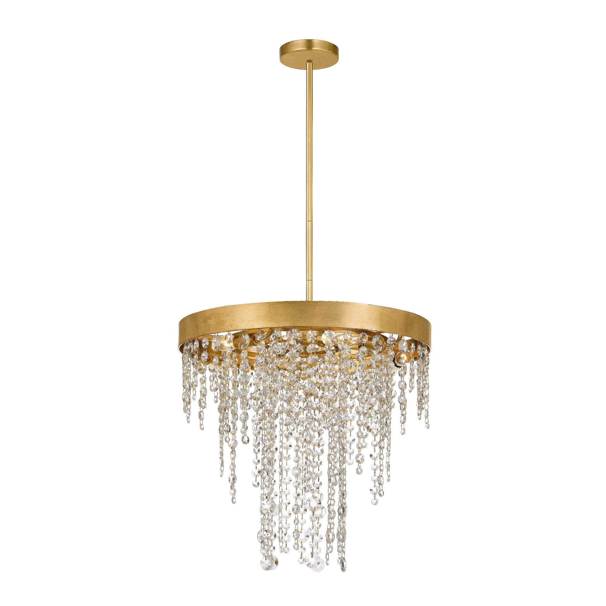 Crystorama Winham WIN-615-GA-CL-MWP – 20 Inch – 5 Light – Chandelier – Clear Crystal – Antique Gold – Damp Rated