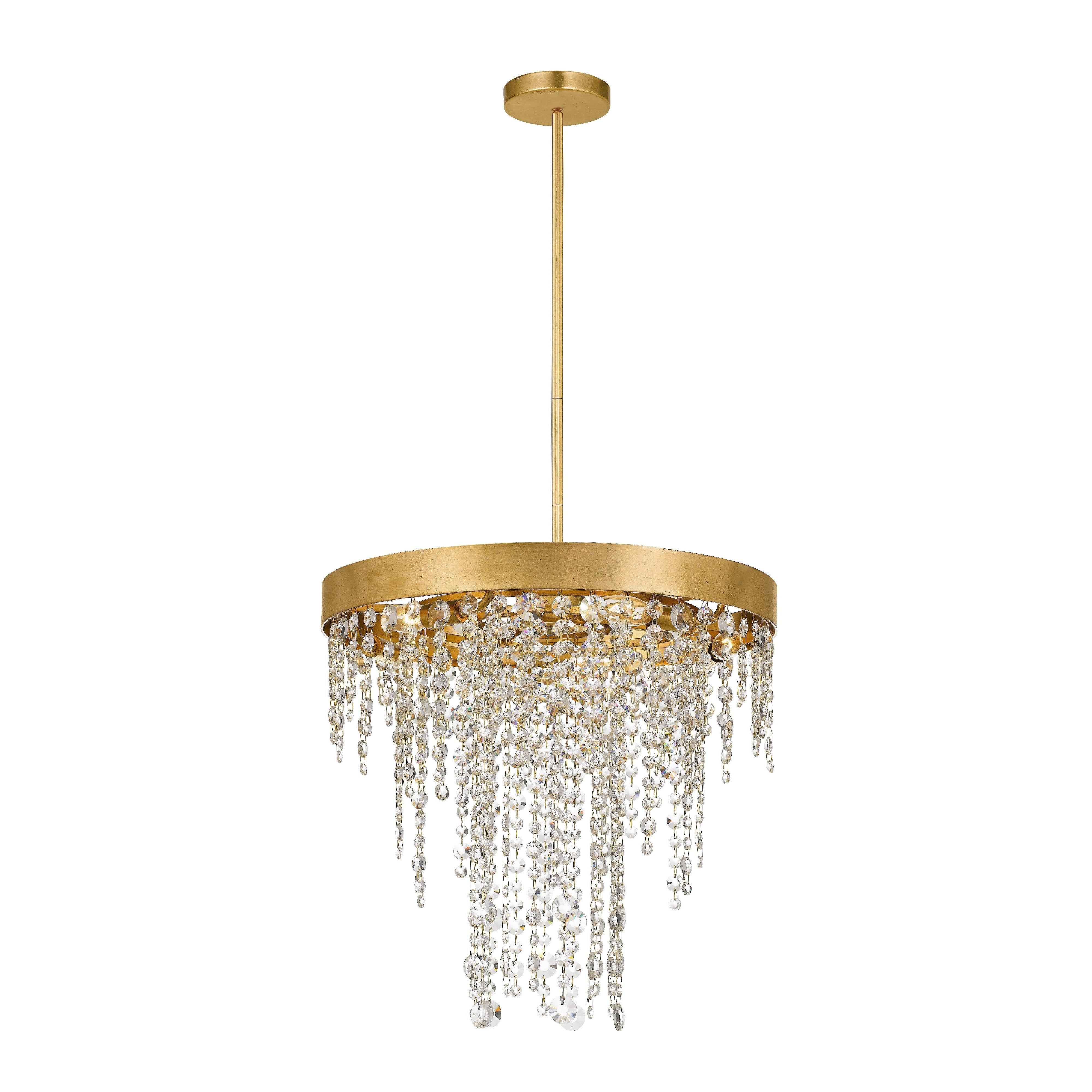 Crystorama Winham WIN-615-GA-CL-MWP – 20 Inch – 5 Light – Chandelier – Clear Crystal – Antique Gold – Damp Rated