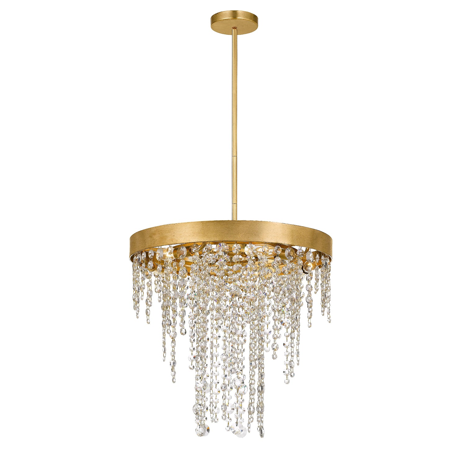Crystorama Winham WIN-615-GA-CL-MWP – 20 Inch – 5 Light – Chandelier – Clear Crystal – Antique Gold – Damp Rated