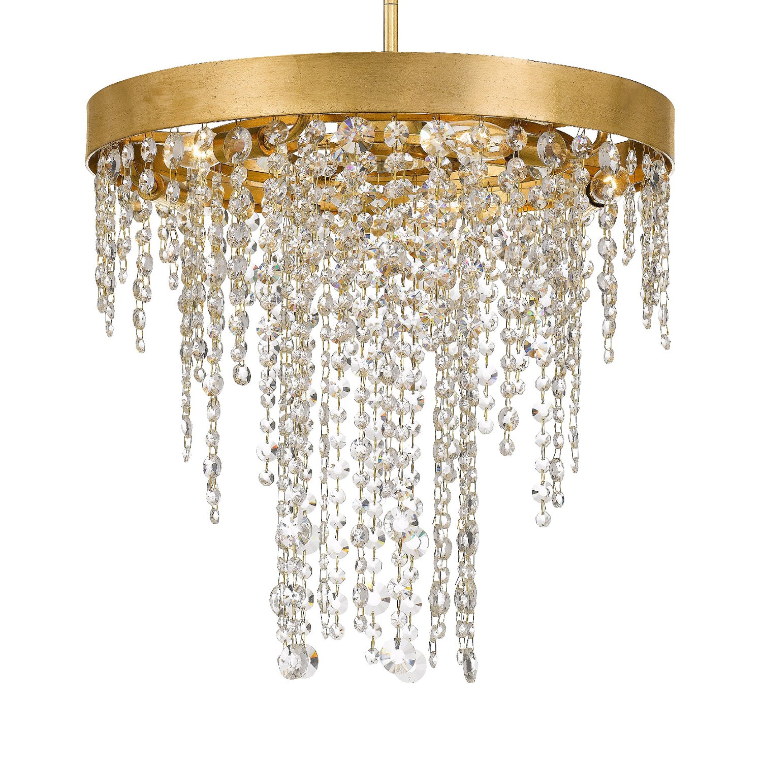 Crystorama Winham WIN-615-GA-CL-MWP – 20 Inch – 5 Light – Chandelier – Clear Crystal – Antique Gold – Damp Rated