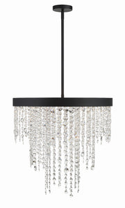Crystorama Winham WIN-616-BF-CL-MWP – 24 Inch – 6 Light – Chandelier – Clear Crystal – Black Forged – Damp Rated