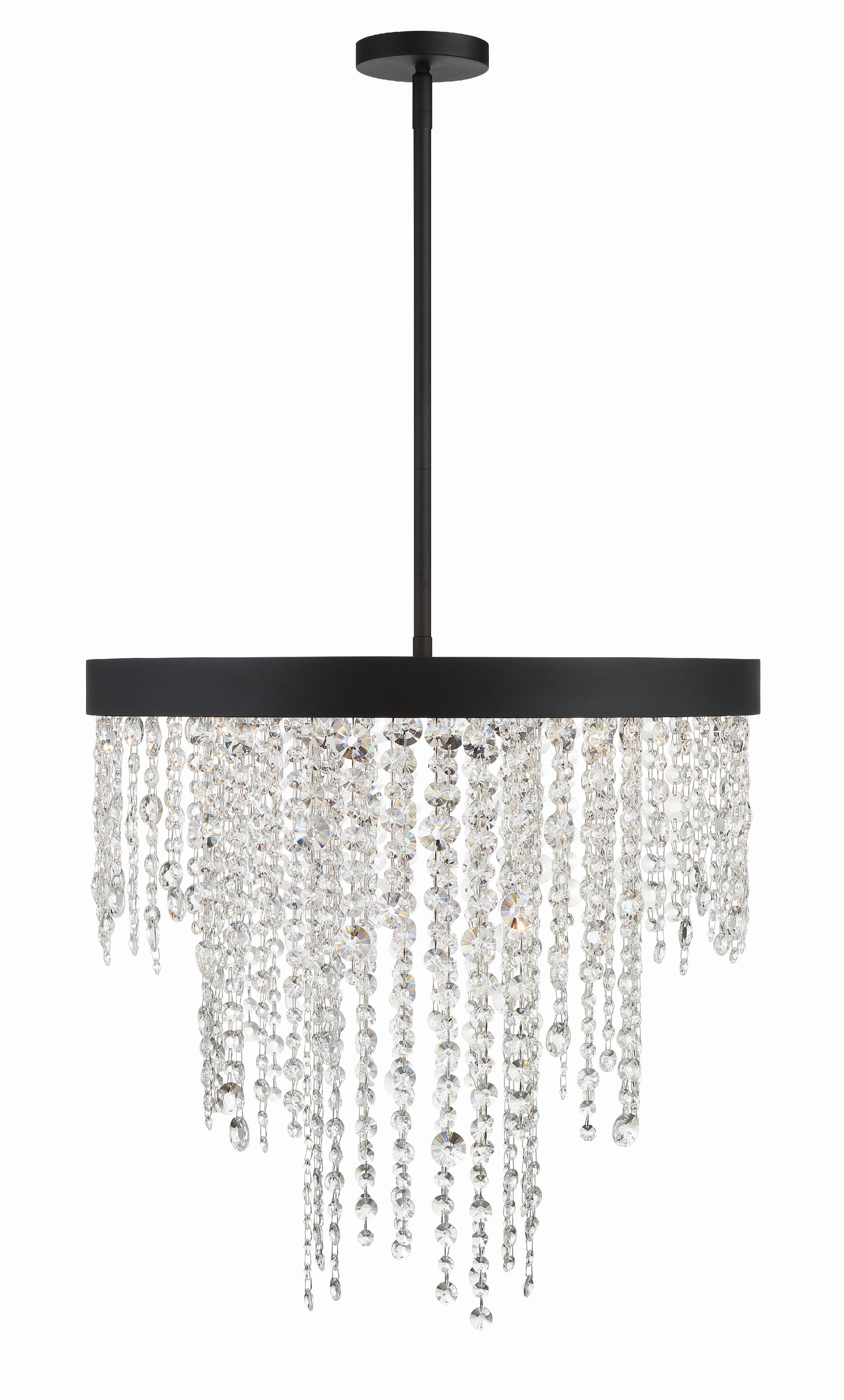 Crystorama Winham WIN-616-BF-CL-MWP – 24 Inch – 6 Light – Chandelier – Clear Crystal – Black Forged – Damp Rated
