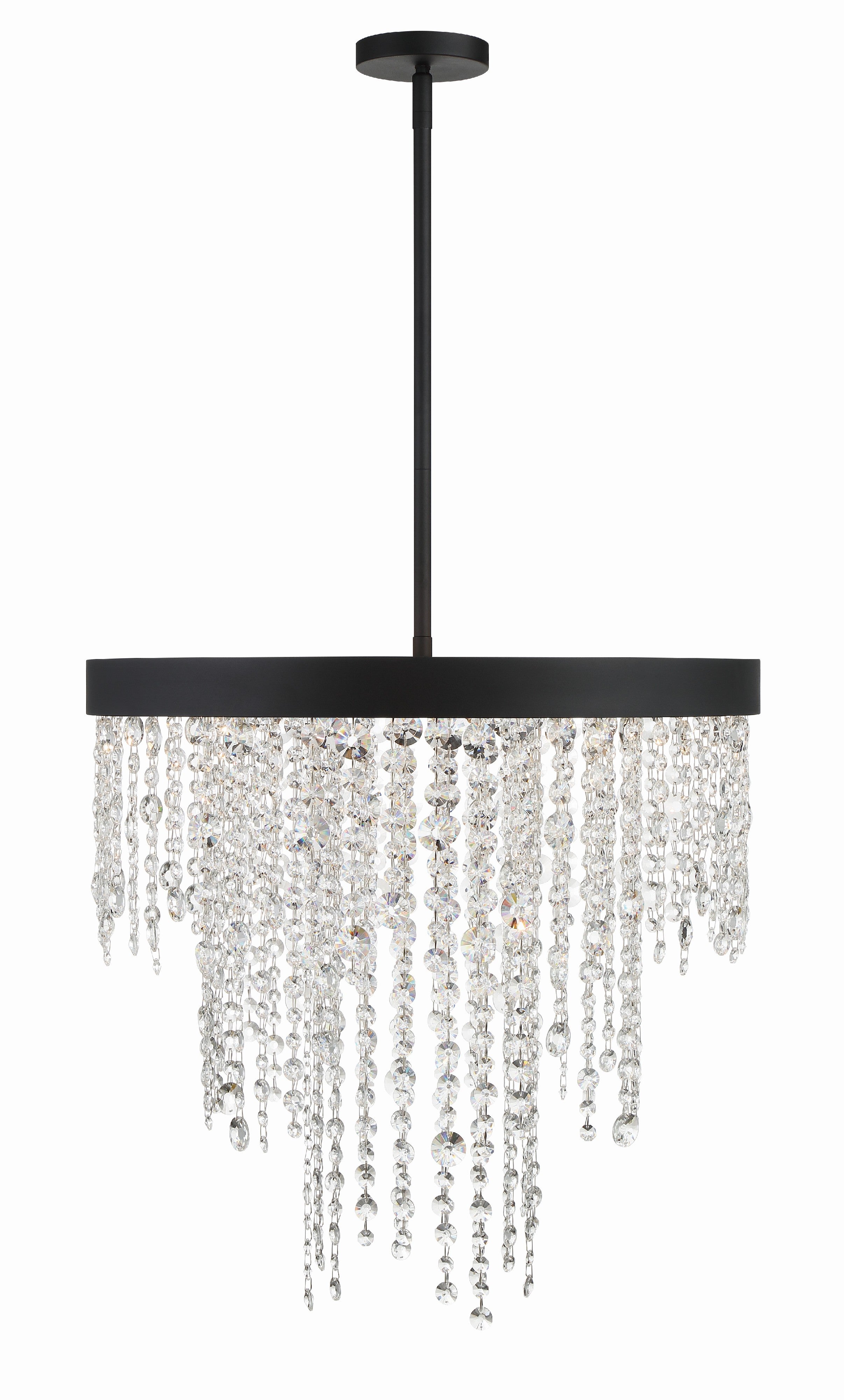 Crystorama Winham WIN-616-BF-CL-MWP – 24 Inch – 6 Light – Chandelier – Clear Crystal – Black Forged – Damp Rated