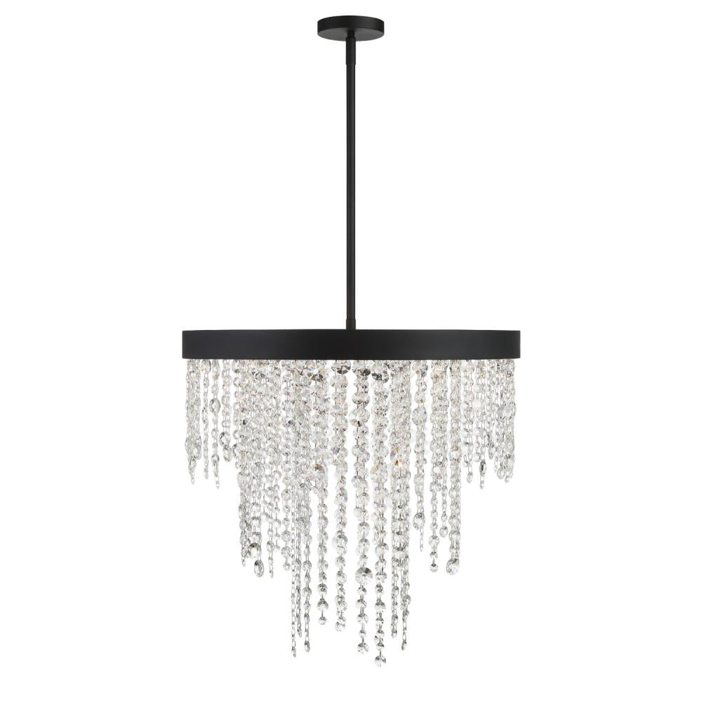 Crystorama WINHAM WIN-616-BF-CL-MWP Chandelier Contemporary - Black Forged