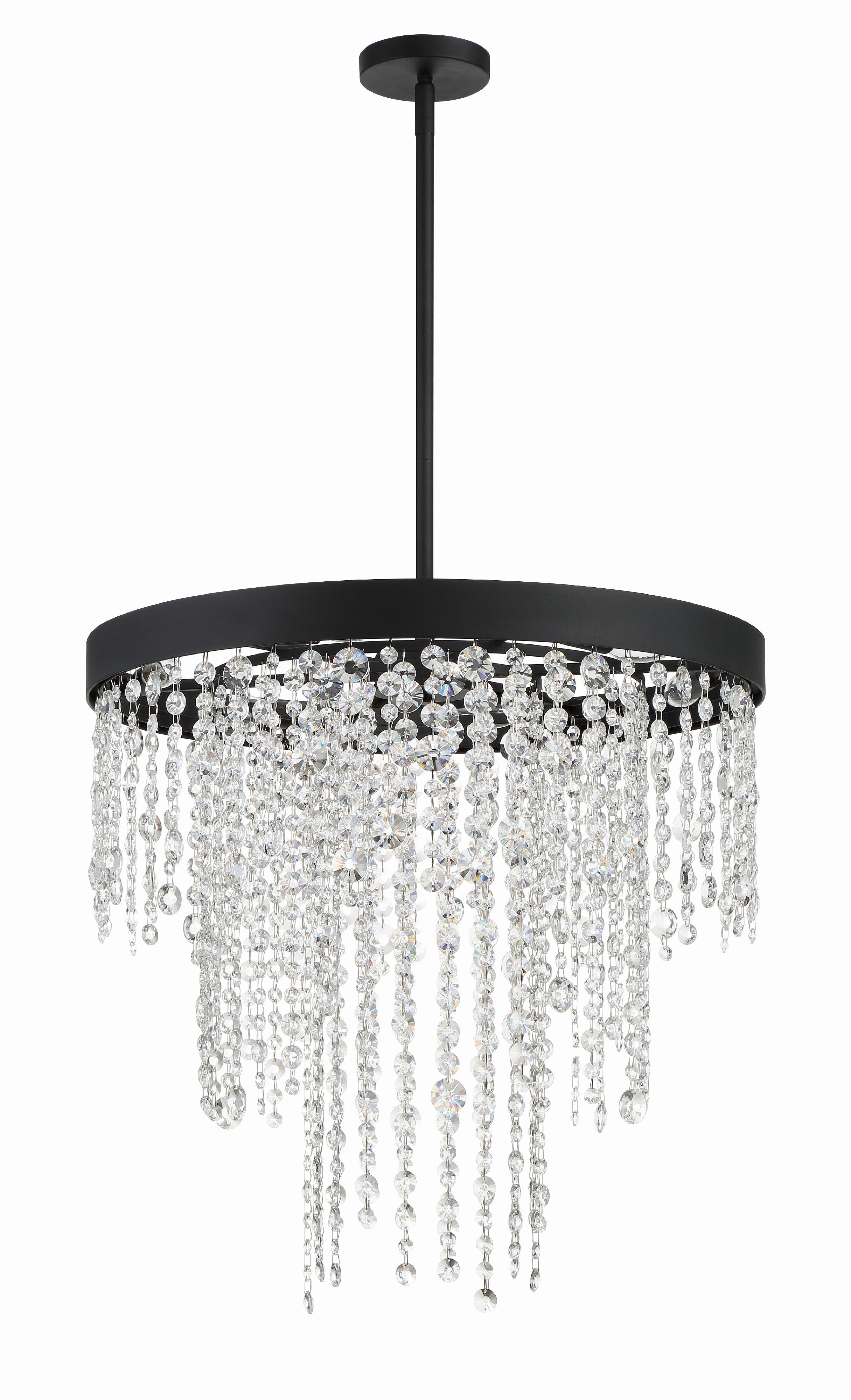 Crystorama Winham WIN-616-BF-CL-MWP – 24 Inch – 6 Light – Chandelier – Clear Crystal – Black Forged – Damp Rated