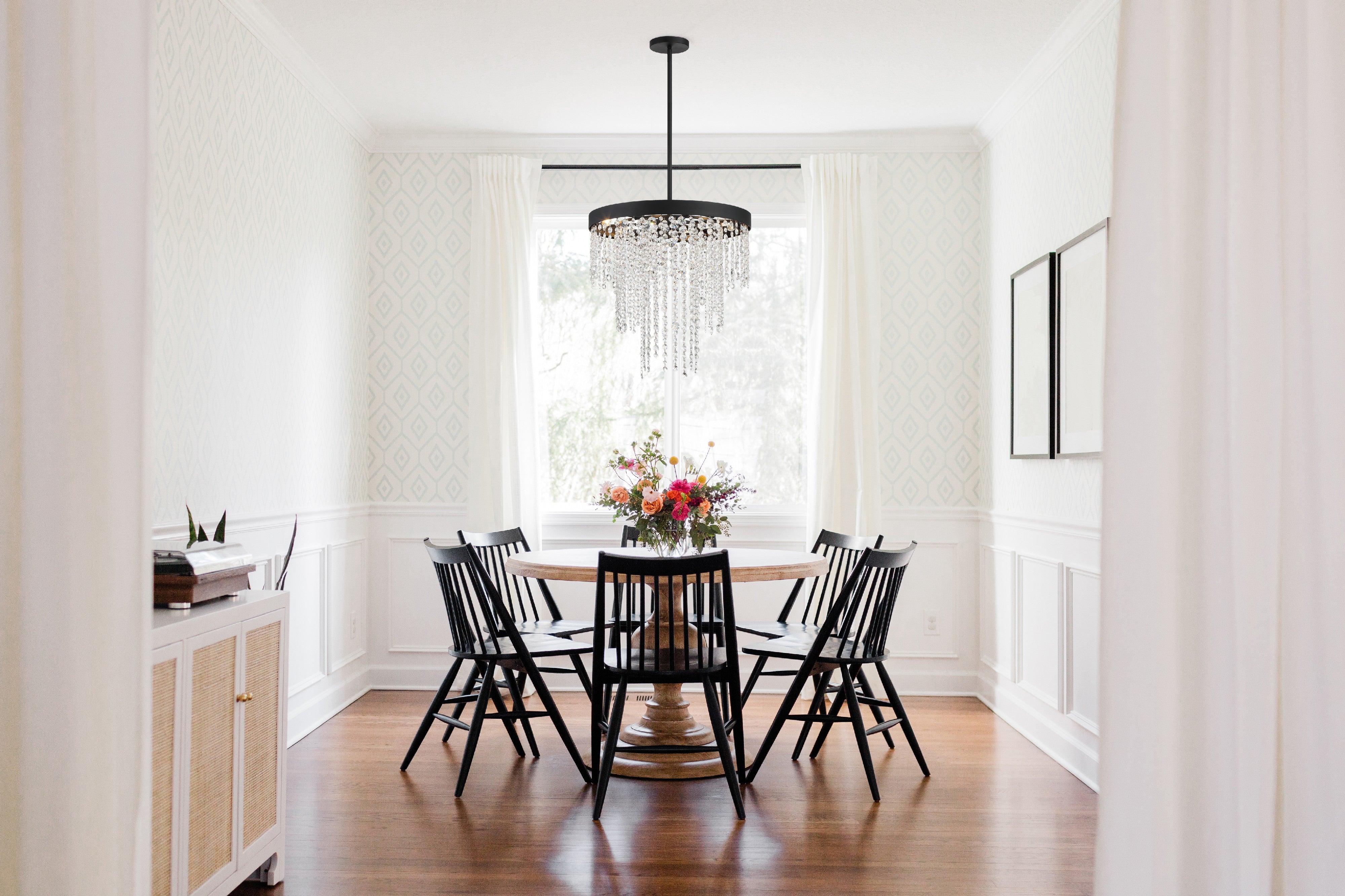 Crystorama Winham WIN-616-BF-CL-MWP – 24 Inch – 6 Light – Chandelier – Clear Crystal – Black Forged – Damp Rated