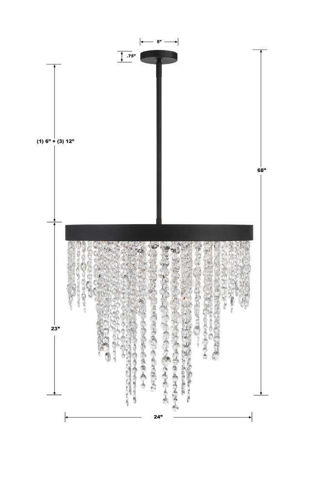 Crystorama WINHAM WIN-616-BF-CL-MWP Chandelier Contemporary - Black Forged