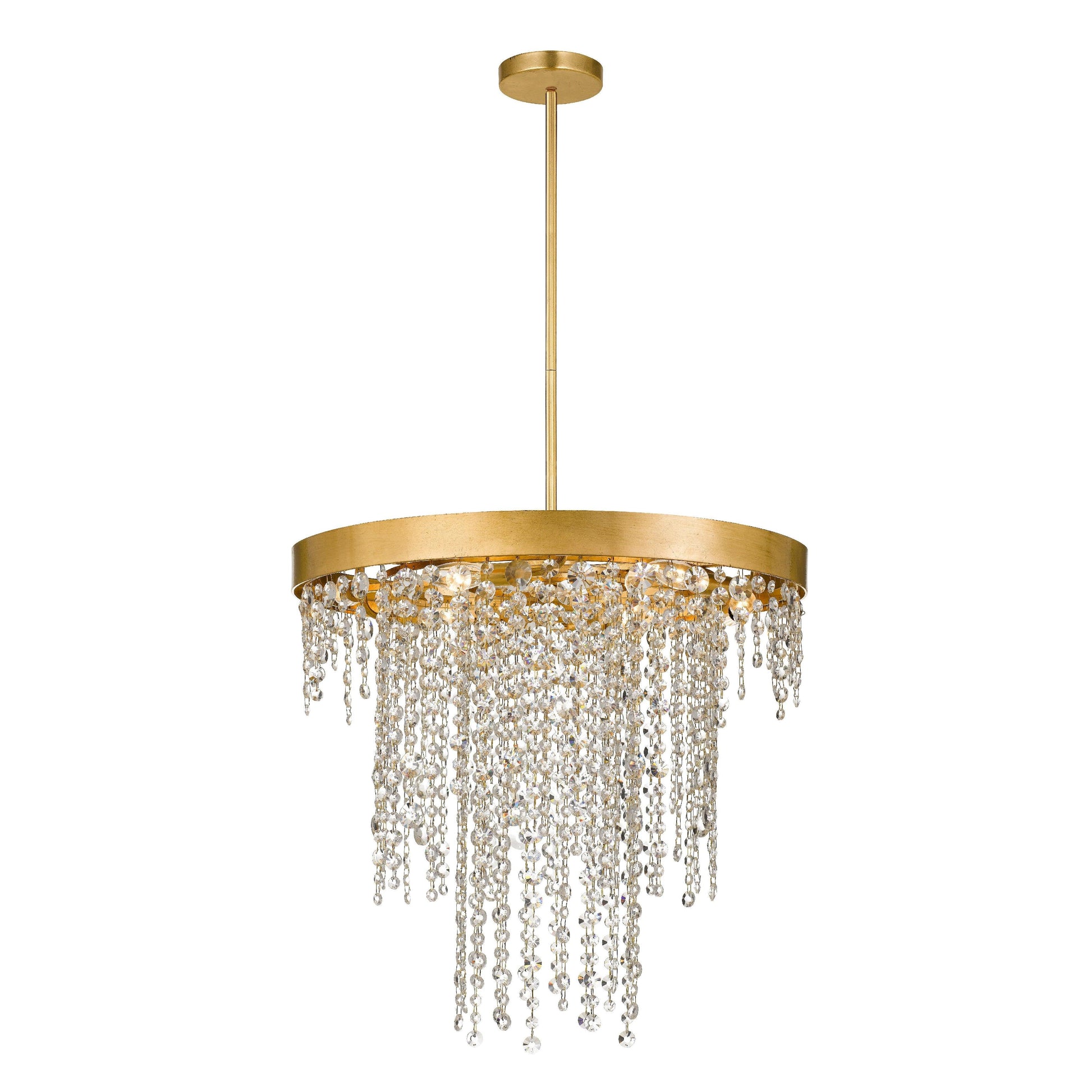 Crystorama Winham WIN-616-GA-CL-MWP – 24 Inch – 6 Light – Chandelier – Clear Crystal – Antique Gold – Damp Rated
