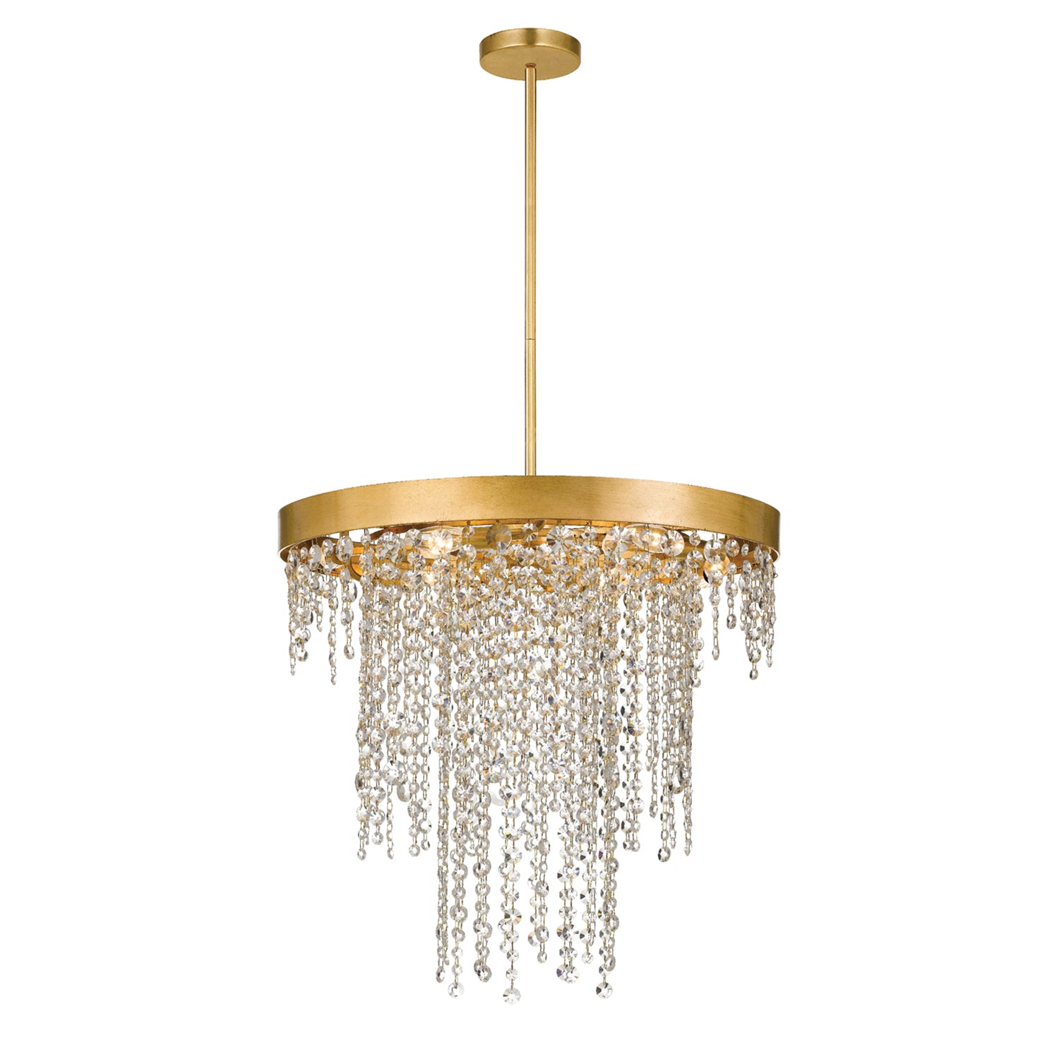 Crystorama Winham WIN-616-GA-CL-MWP – 24 Inch – 6 Light – Chandelier – Clear Crystal – Antique Gold – Damp Rated