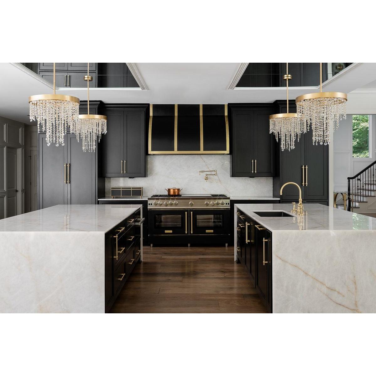 Crystorama Winham WIN-616-GA-CL-MWP – 24 Inch – 6 Light – Chandelier – Clear Crystal – Antique Gold – Damp Rated