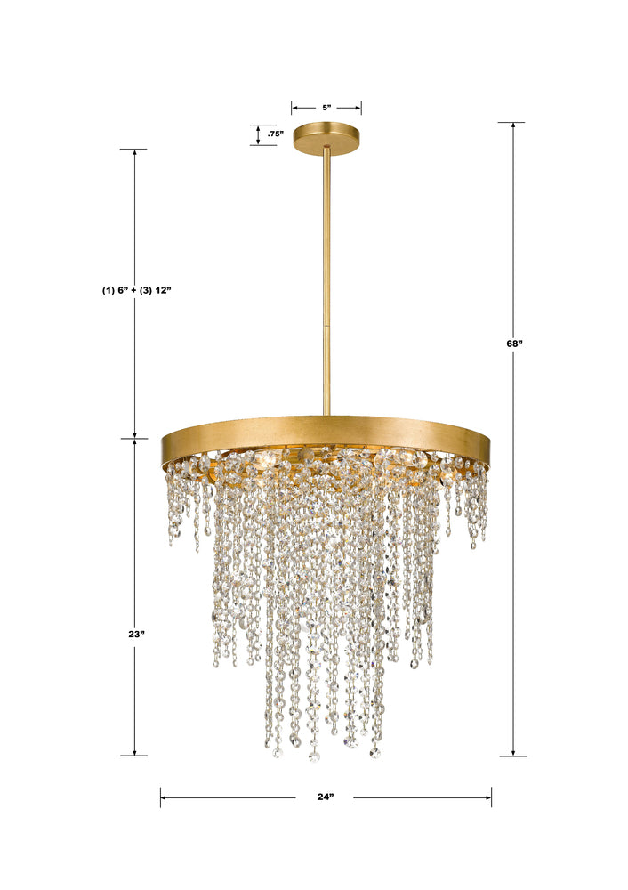 Crystorama WINHAM WIN-616-GA-CL-MWP Chandelier Contemporary - Antique Gold