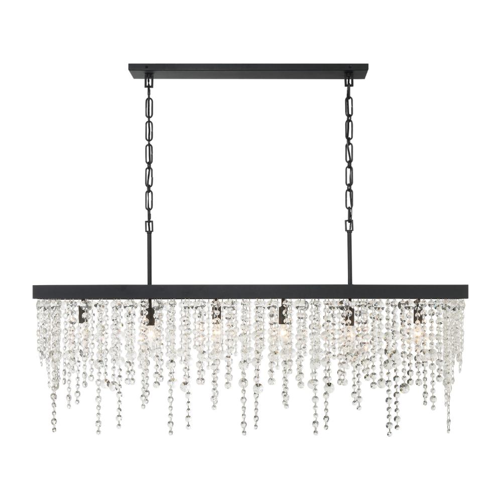 Crystorama WINHAM WIN-617-BF-CL-MWP Chandelier Contemporary - Black Forged